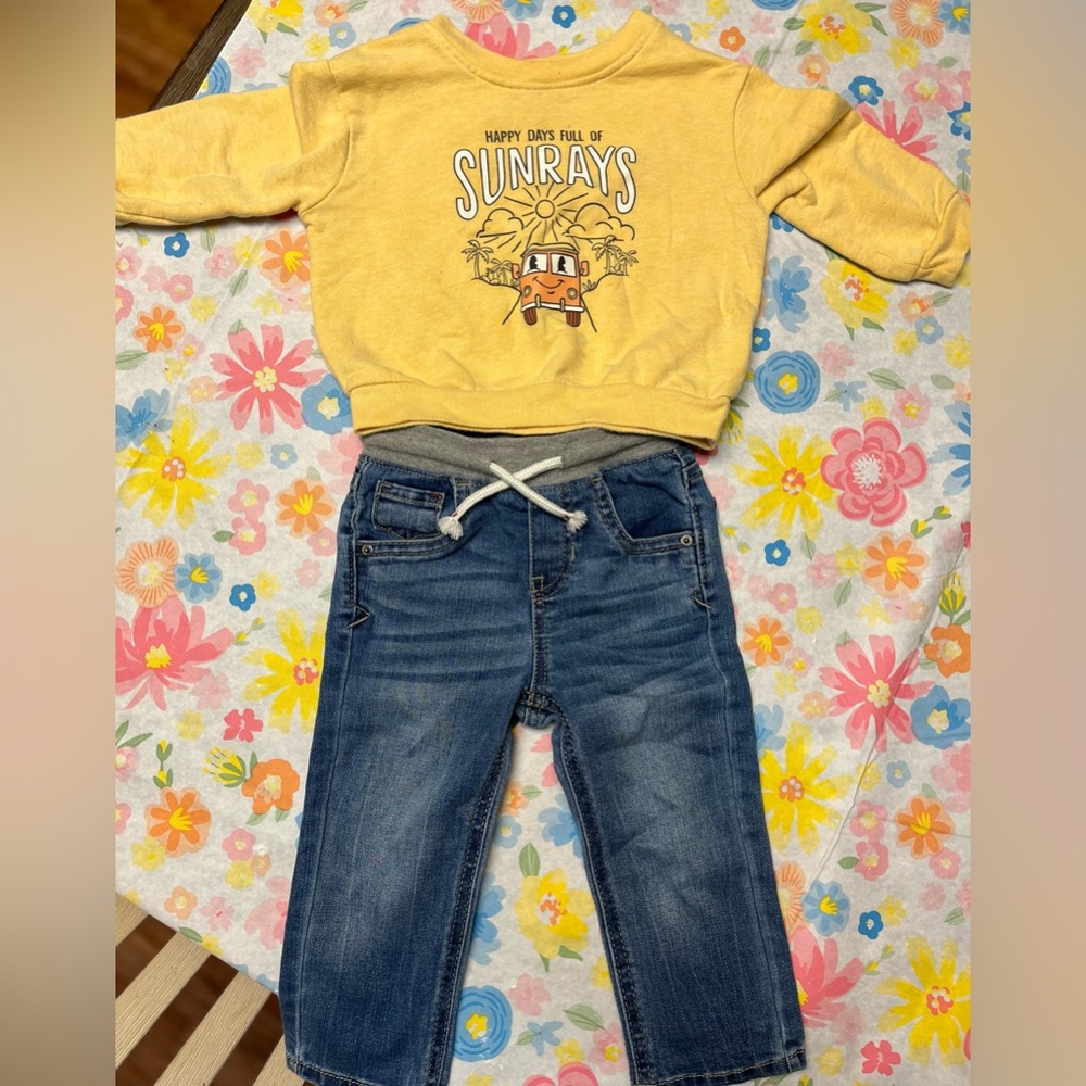 Cat & Jack Classic Blue Kids Jeans outfit set